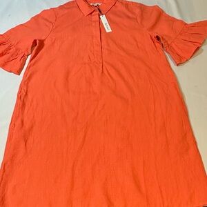 Chico’s Linen Flutter Sleeve Shirt Dress Size 3/16 NWT